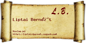Liptai Bernát névjegykártya